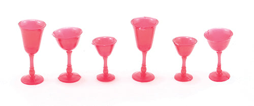 6 Glazen Chrysnbon rood