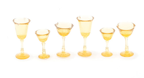 6 Glazen Chrysnbon Amber