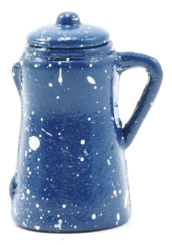 Koffiepot spatterware blauw