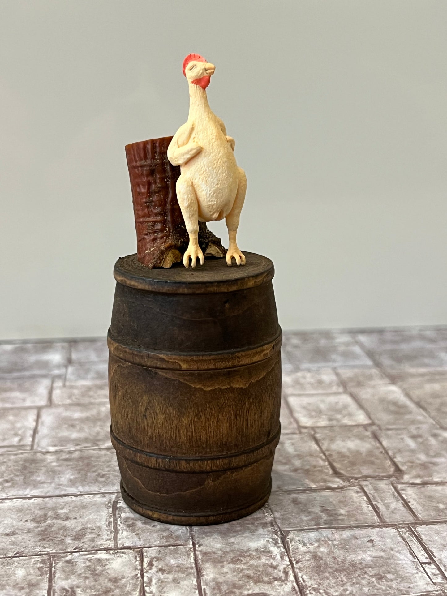 Houten vat met kip