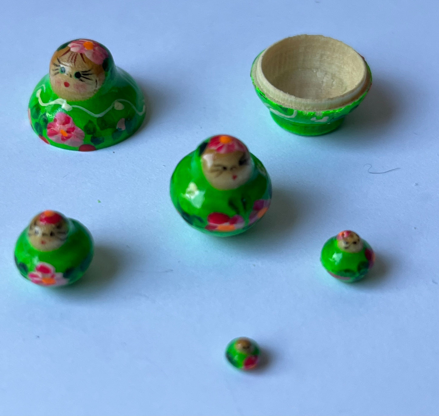 Matroesjka pop set van 5 groen