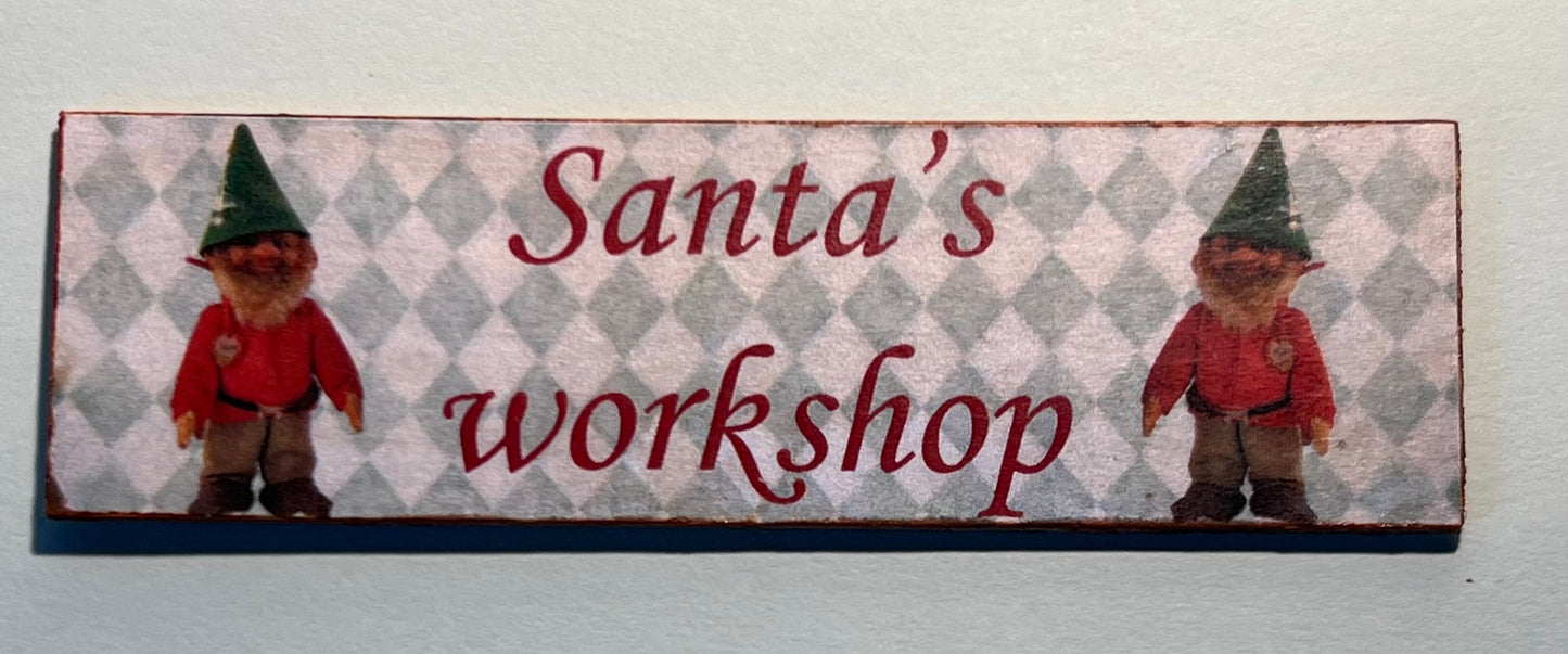 Bord " Santa's Workshop" diverse deco