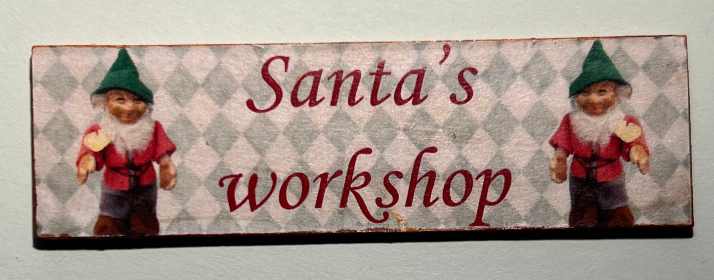 Bord " Santa's Workshop" diverse deco