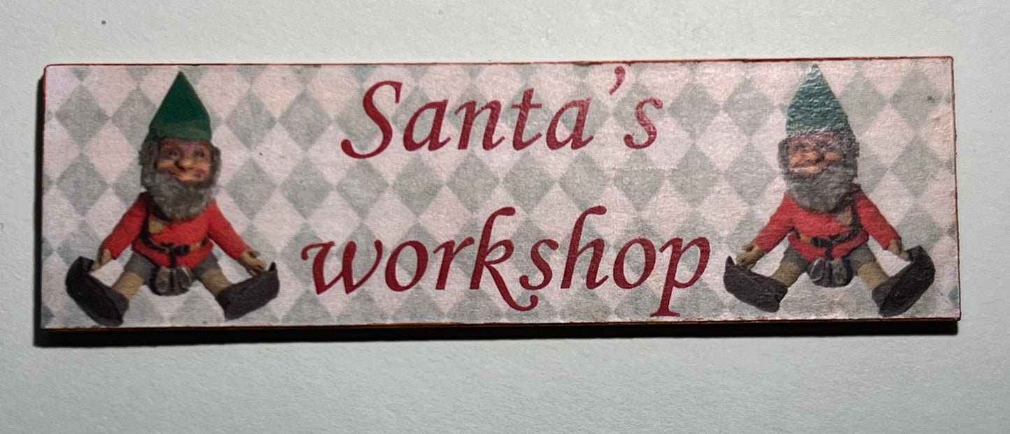 Bord " Santa's Workshop" diverse deco