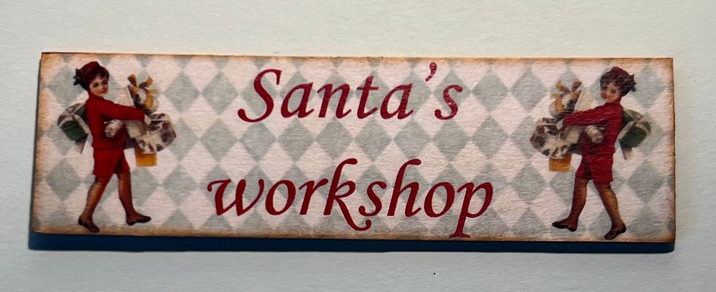 Bord " Santa's Workshop" diverse deco