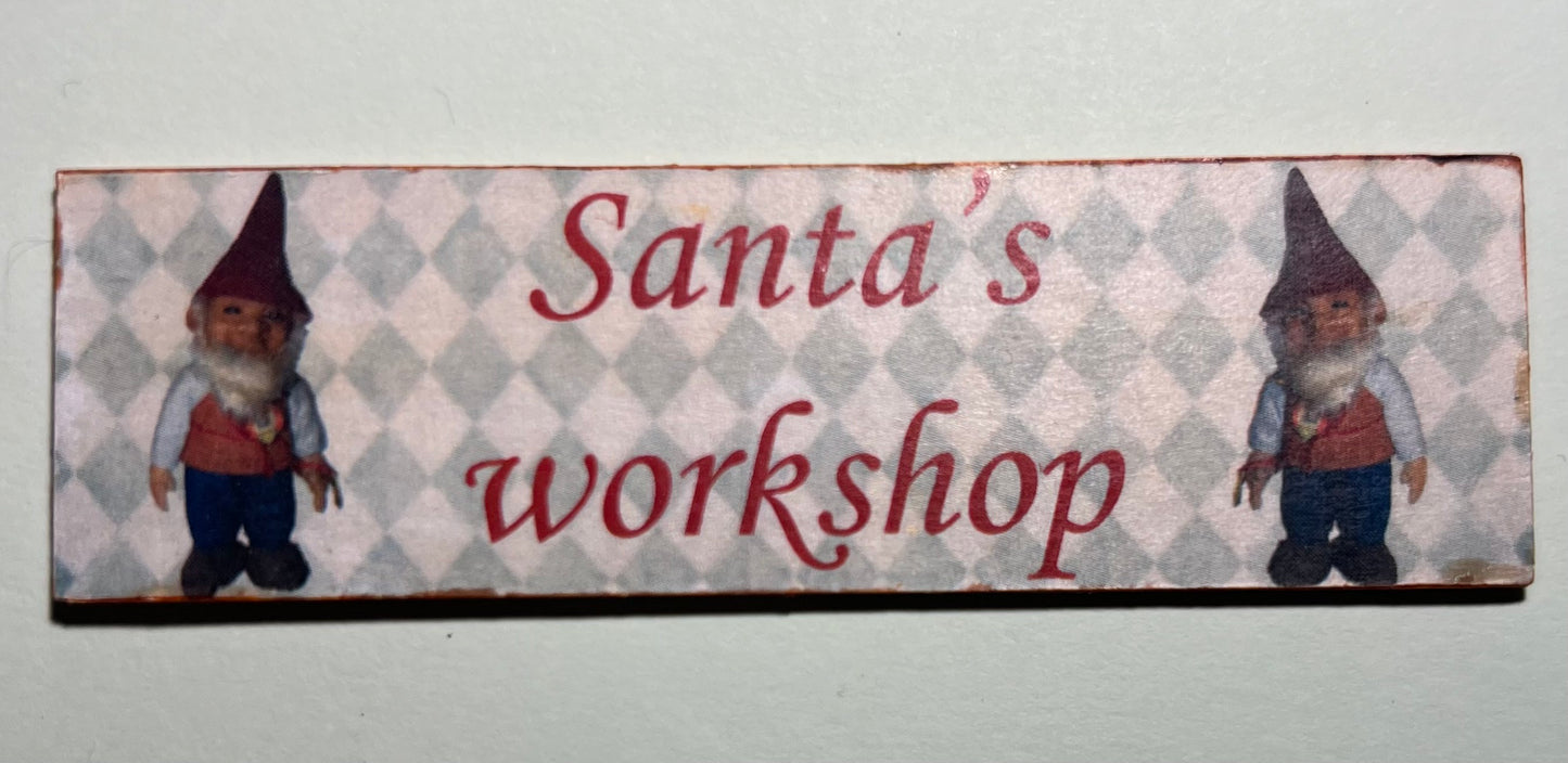 Bord " Santa's Workshop" diverse deco