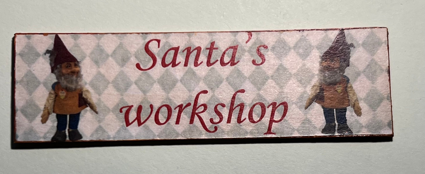 Bord " Santa's Workshop" diverse deco