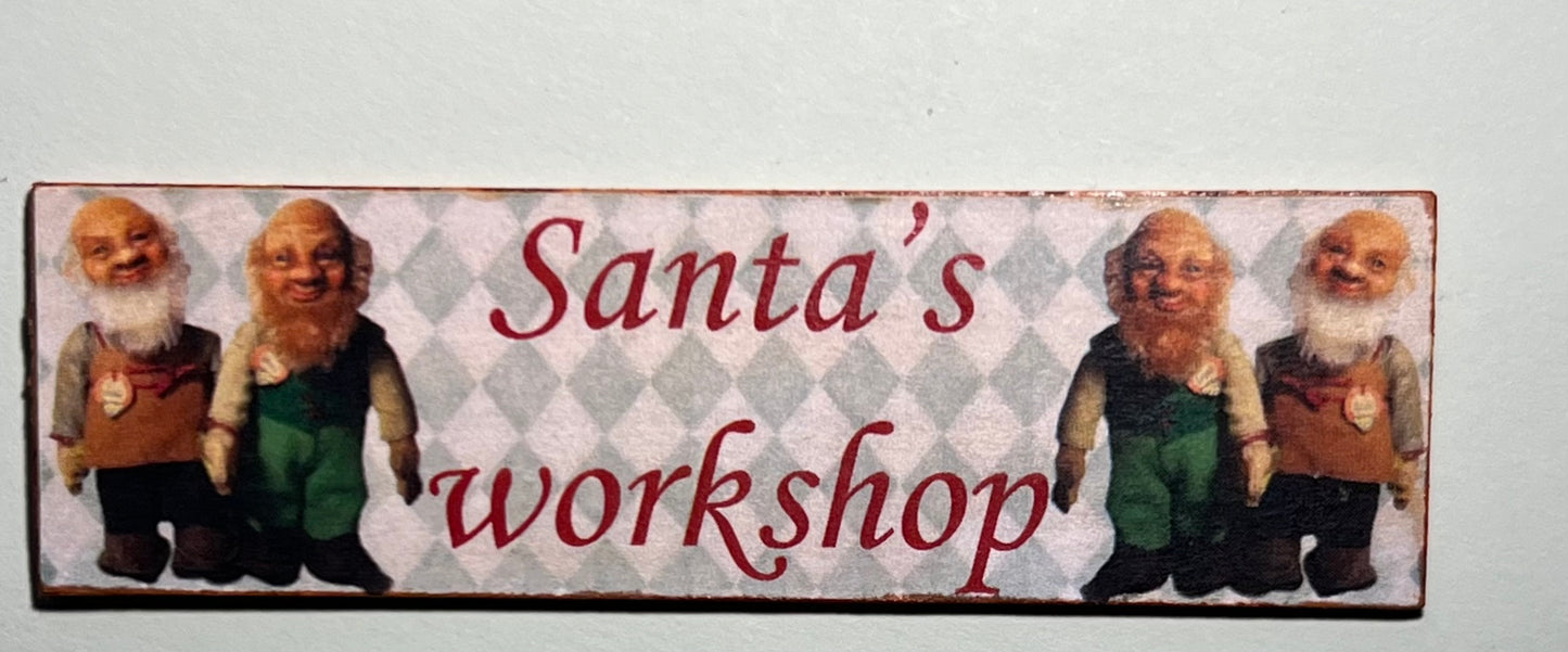 Bord " Santa's Workshop" diverse deco