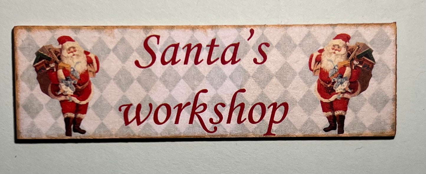 Bord " Santa's Workshop" diverse deco