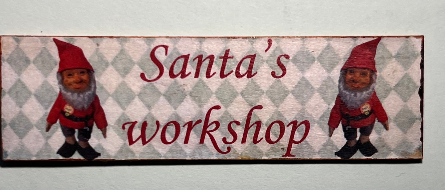 Bord " Santa's Workshop" diverse deco