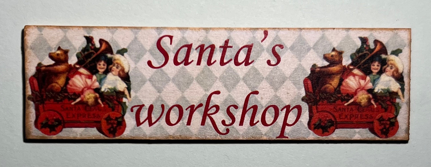 Bord " Santa's Workshop" diverse deco